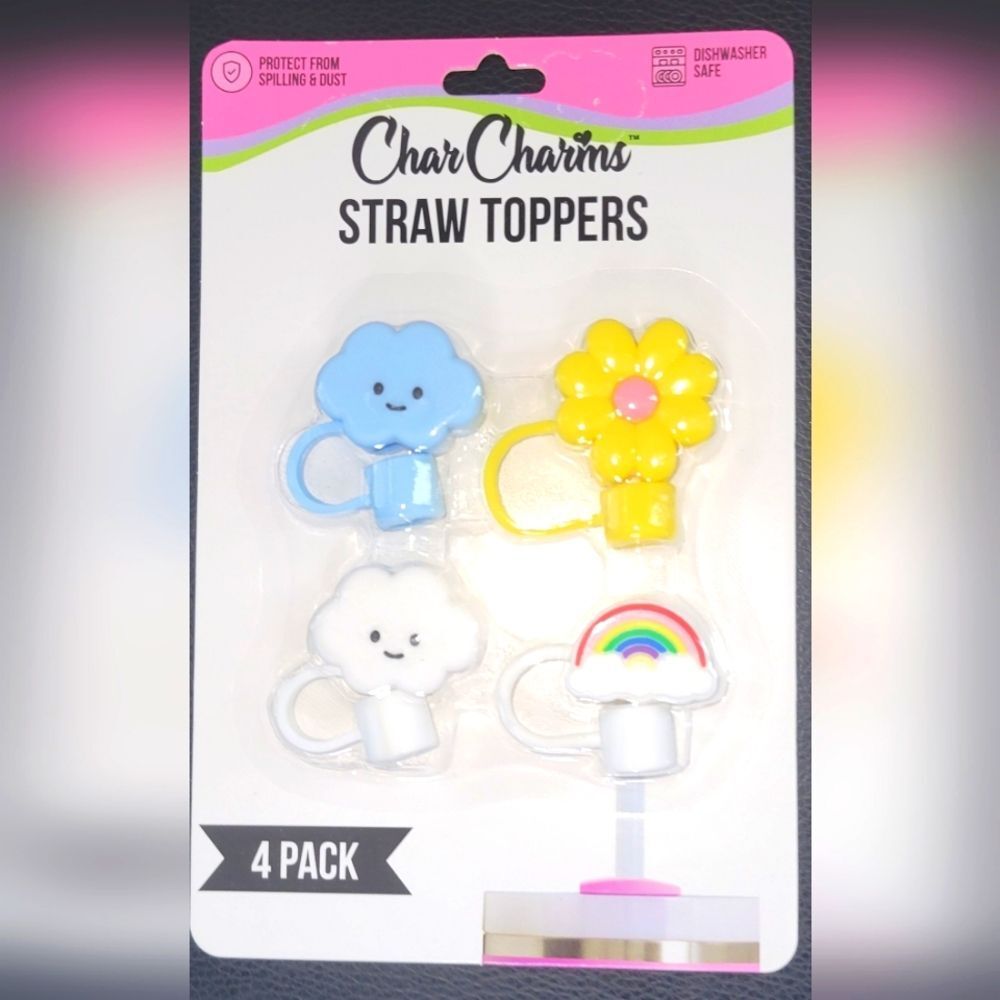 CharCharms 4pk Nature Straw Topper